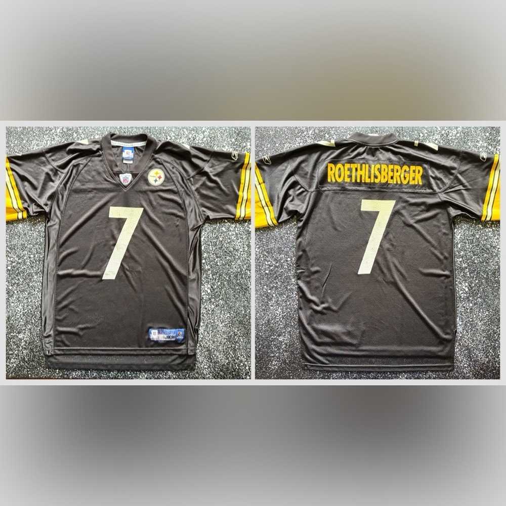 Pittsburgh Steelers #7 Ben Roethlisberger Jersey Reebok NFL Size LG​